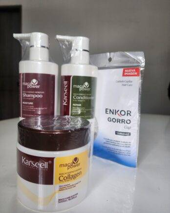 COMBO 8 – COLAGENO + SHAMPOO + ACONDICIONADOR +  GORRO TERMICO